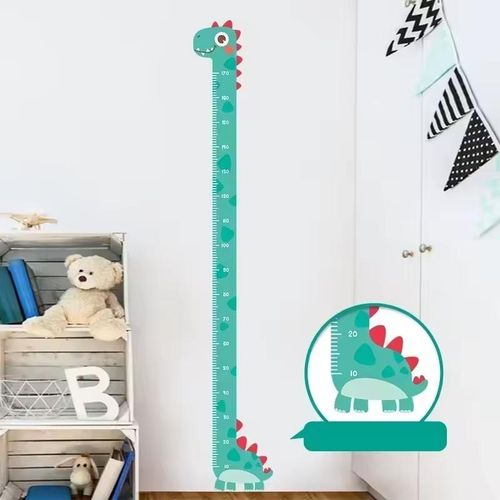 Cartoon height stickers - dinosaur wall height measuring tape stickers, for children's classrooms and kindergartens decoration. 180CM