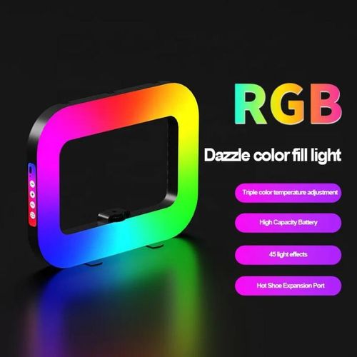 RGB selfie portable phone rechargeable ring light phone adjustable fill for live streaming