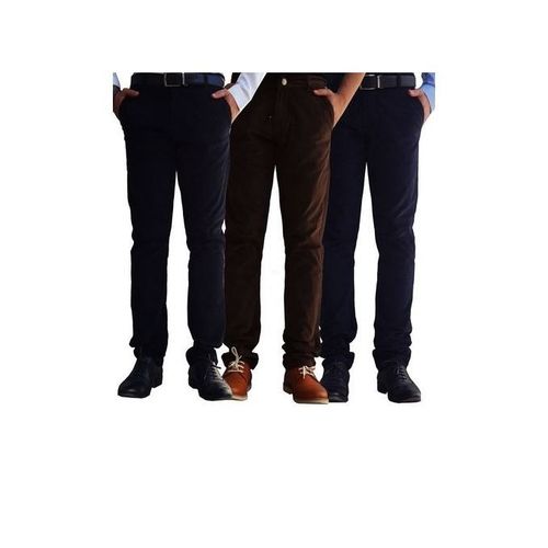 3 Pack Men Khakis; Black, Chocolate And Navy Blue