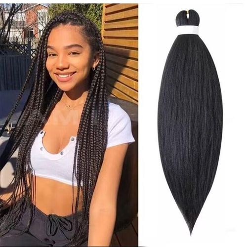 2-Pack 26-Inch Synthetic Crochet Black Hair Dreadlocks Ponytail Extensions Braided