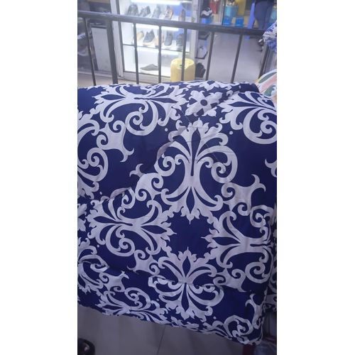 Duvet Set – Executive 4x6 Cotton Bedding – Dark Blue Background with White Ornamental Floral Pattern