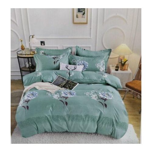 4 pcs cotton duvet set 1 duvet, 1 bedsheet 2 pillow cases
