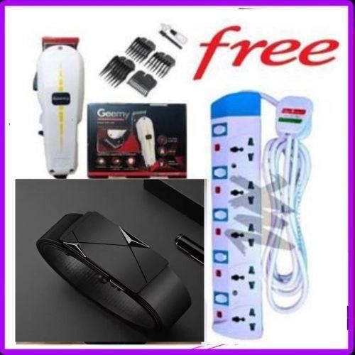 Geemy HOME AND WORK EXTENSION Heavy Duty Power Socket Extension Cable5 Way 5 way power extension PROFESSIONAL ELECTRIC SHAVING MACHINE BEST AUTOMATIC LOCK LEATHER BELT