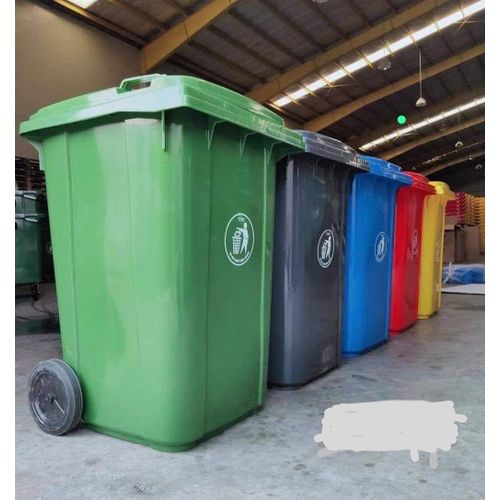 Heavy Duty TT Dustbin With Wheels - Green