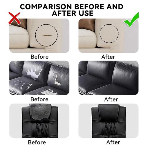 Self-Adhesive PU Leather Repair Patch Roll – Cut-to-Size Peel and Stick Synthetic Leather Refurbishment Sticker Sheet for Sofas, Car Seats, Couches, Jackets, and Furniture