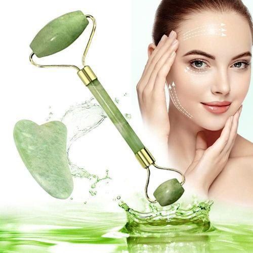 Jade Roller & Gua Sha Set For Face & Body Massage