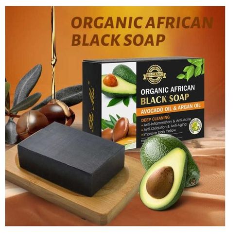 African Avocado and Argan Oil Black Soap 120g