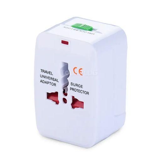 Universal Travel Adapter White US UK EU AU International All-in-one Plug