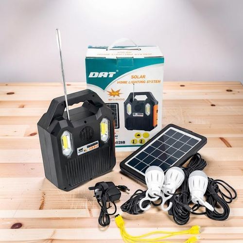 DAT AT-9028B Home Solar Lighting System Kit FM Radio Bluetooth LED Bulb Energy Efficient Lighting
