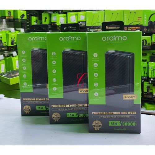 Oraimo PowerBox 300 Lit OPB-1301 30,000mAh Ultra High-Capacity Power Bank – Long-Lasting Portable Charging