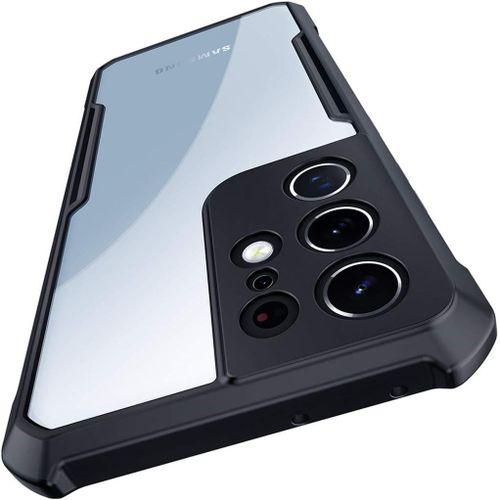 Galaxy S21 Ultra 5G 2021 with Integrated Camera Cover, Military Grade Drop Tested Slim Clear Back with Shockproof Soft TPU Bumper Frame Cover - Black