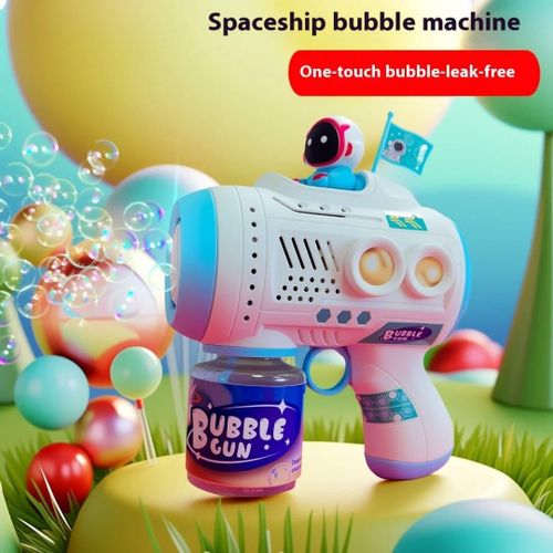 Spaceship Automatic Bubble Gun Blower With Lights and Battery operated – Fun Outdoor Toy For Kids Bubble gun