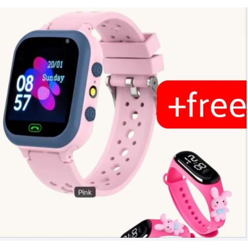 Smart Watch Multifunctional Kids Children Water Resistance With Sim Card Slot fee gift watch-Pink