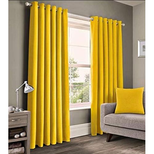 Curtains With Sheer 3Piece Mustered Yellow Curtains 2Pcs 1.5M Each + FREE SHEER