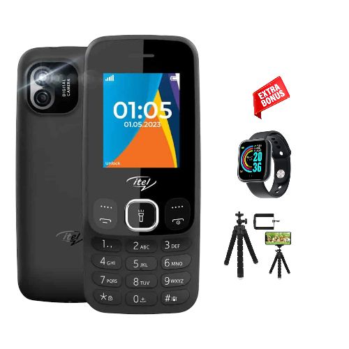 2166 - 2 Dual SIM - 1000mAh Wireless FM Radio Torch Camera Phone - Black