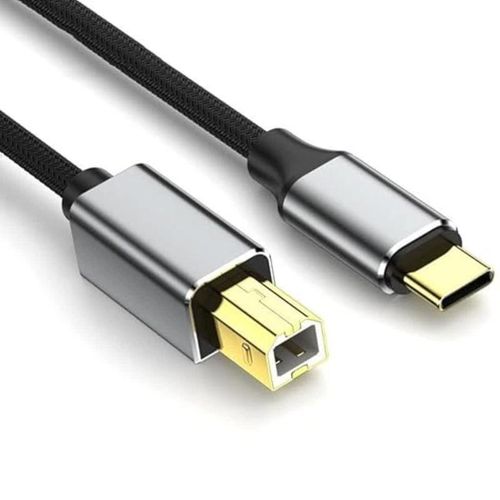 USB-B printer cable, USB 2.0 High Speed, Type-C to USB-B Cable, 1M,black