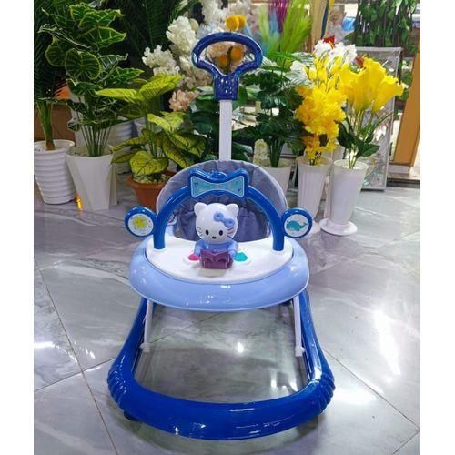 Safe Steps Blue Baby Walker with Musical Toy and Push handle