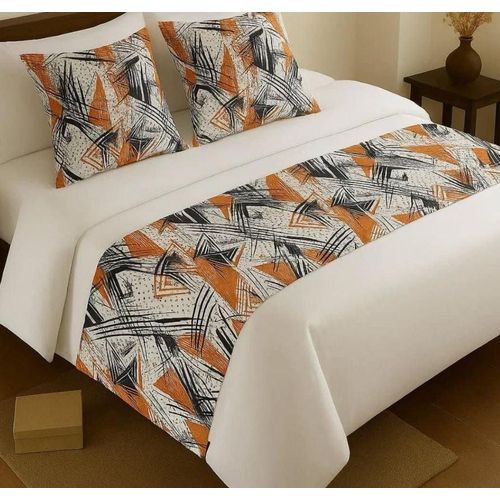 Set of 3 Abstract Pattern bed decor-1 bed runner 2 Pillow Covers