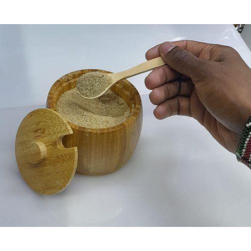 320ml Bamboo Sugar Dish With Bamboo Teaspoon – Eco-Friendly, Durable & Stylish Kitchen Storage Solution