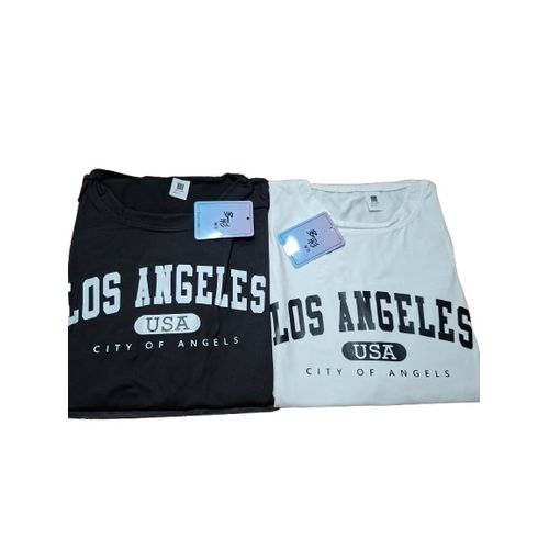 Mens 2pcs Short Sleeve T-shirt Black And White-XL