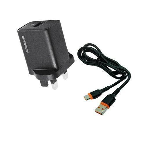 ACW-AU101-M29 GB Single U10W FAST Charger with USB to Type-C cable - BLACK