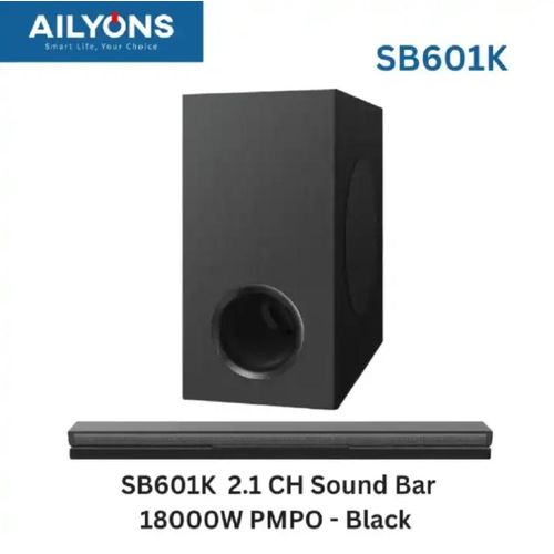 SB601K Sound Bar With Bluetooth SubWoofer Home Theatre, BLACK