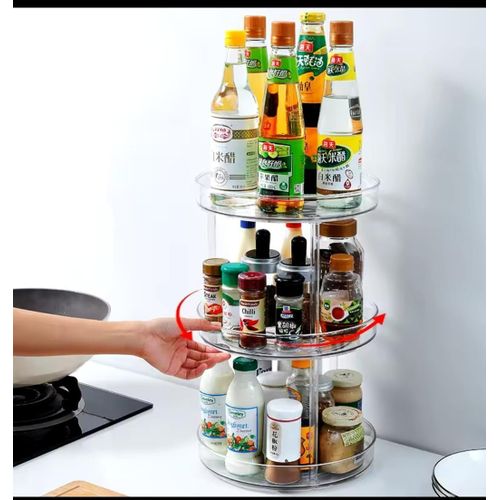 3 Layer 360 Degree Rotating Cabinet Turntable Organizer For Kitchen Pantry Fridge And Countertop Storage