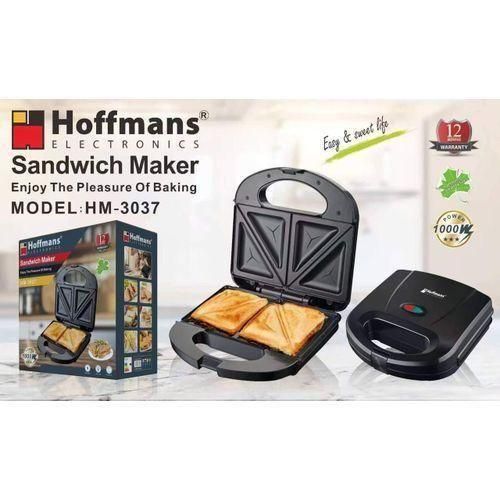 2 Slice Sandwich Maker with Non-Stick Plates Overheat Protection Power OnOff and Ready Indicator