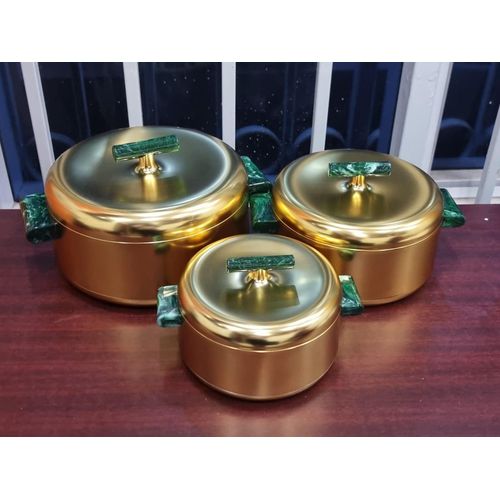 Unique Very High-Quality Forever Gold Insulated Hotpot Set Keeps Food Hot or Cold for Hours