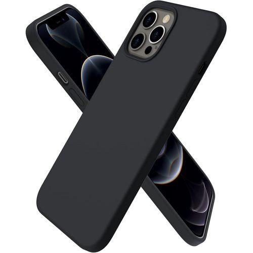 Compatible with iPhone 12 PRO MAX Case 67 Slim Liquid Silicone 3 Layers Full Covered Soft Gel Rubber Phone Case Protective Cover with Microfiber Lining 67 inch-Black