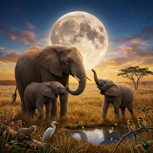 Elephant herd art