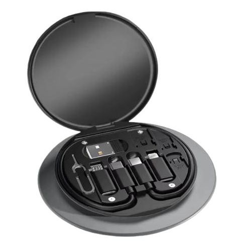 Multifunctional Data Cable Set For Fast Charging Storage And Travel Box - Black