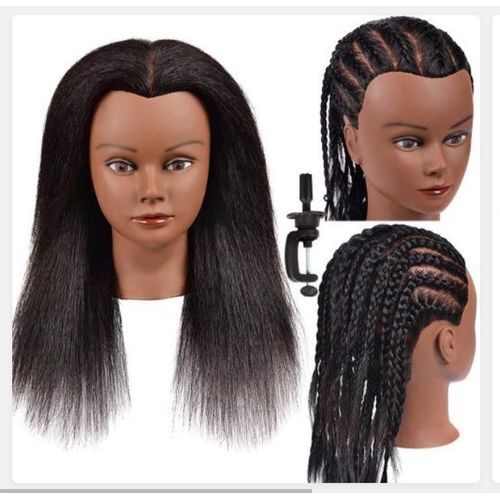 Salon training Dark skin Human hair + free stand