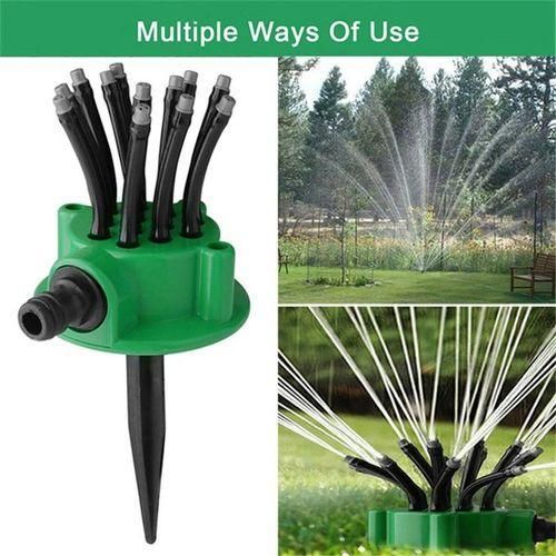 Universal 360 degree adjustable outdoor automatic sprinkler - green