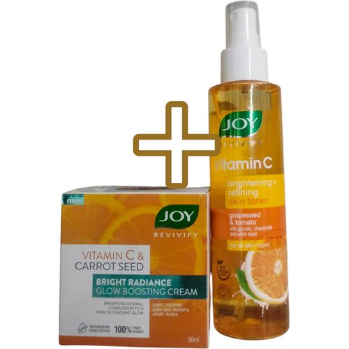 Vitamic C & Carrot Seed Glow Boosting Cream + Brightening & Refining Skin Toner