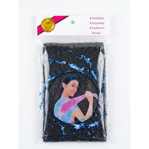 Exfoliating Bath Scrubber & Sponge – Back & Body Massager (Black)