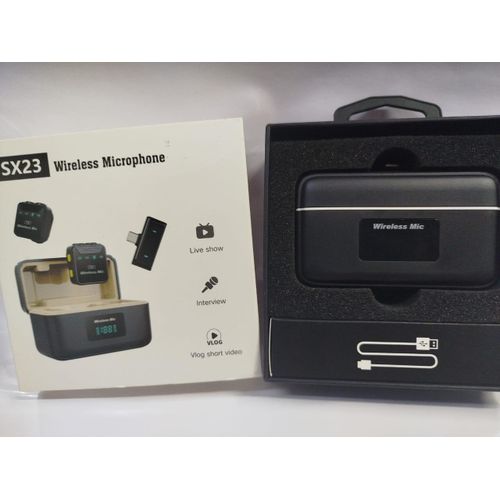 SX23 Professional Wireless Mic with Charging Case for Video Camera Use and Interviews