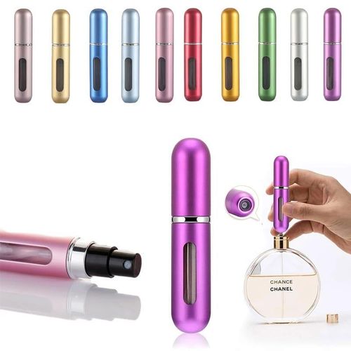 4pcs Portable Mini Perfume Atomizer Refillable Spray Bottle - Scent Pump Case for Travel