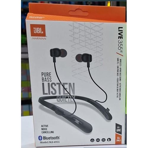 JBL Live 355BT Wireless Neckband Earphones – Pure Bass Sound with Active Noise Cancelling & Bluetooth