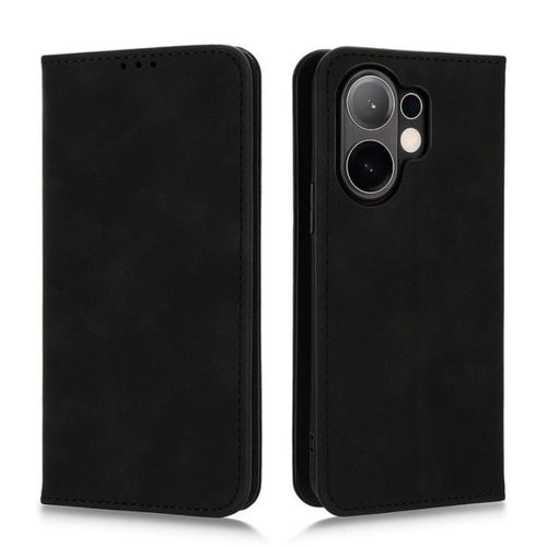 Vivo v60 6g phone cover wth walle style black Retro leather flip cover wth All round Protection
