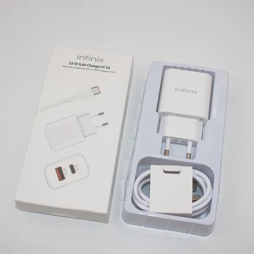 33W Gan Charger EU Plug Dual Port Fast Charge Power Adapter USB C Cable For Note 12 11 30 30i Hot 30 40 Zero Pro