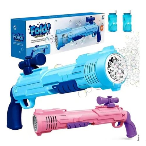 Rifle Bubble Gun, Bubble Machine Gun for Kids, 5000+ Bubbles/Minute with Bubble Solution x 2, LED Lights Battery Operated