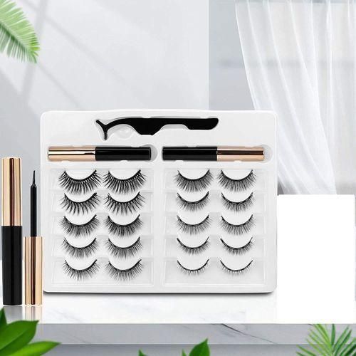 10 Pairs Magnetic Eyeliner And Magnetic Eyelashes Kit