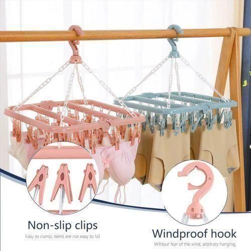 Windproof Space Saving Flexible Clips Socks Hangers Thickened Type for Living Room