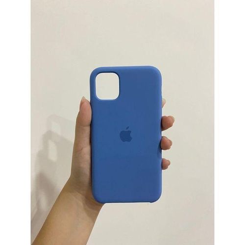 Apple iPhone 11 Pro Original Soft Silicone Cover Case, Flexible Slim & Shock-Absorbing Protection Phone Cover - Blue
