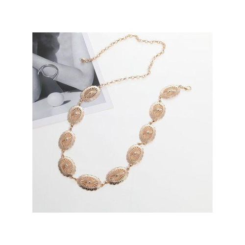 Fashion Turquoise Decor Geometric Alloy Waist Chain Belts For Women Dresses Skirt Shirt Party Club