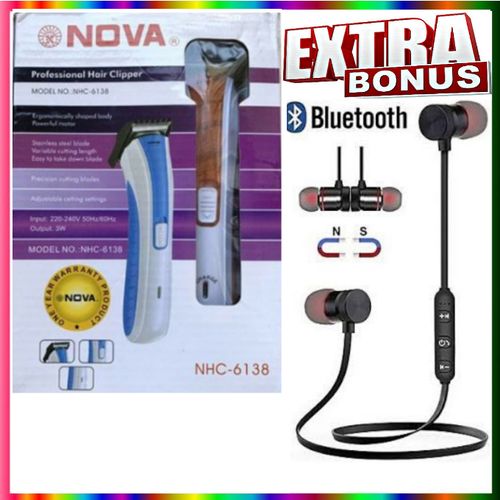 High Efficient New Electric Rechargeable Hair Shaver Clipper For Pubic Hair of Men & Women + Bluetooth Earphones