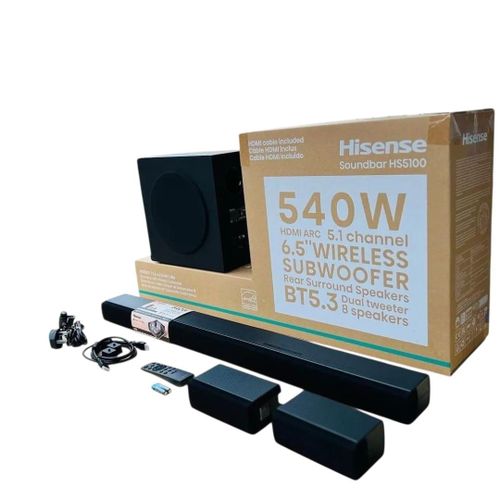 540W HS5100 Sound Bar with Wireless Sub Woofer and Sorround Speakers