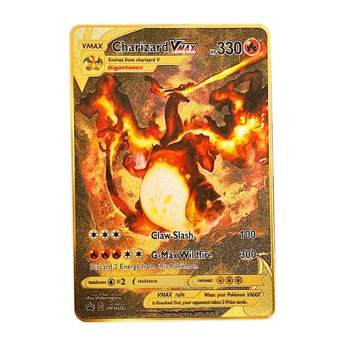 Pokemon Cards Gold Metal Pokemon Cards Spanish Hard Iron Cards Mewtwo Pikachu Gx Charizard Vmax Package Game Coll Christmas
