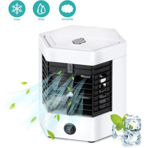 Portable Mini Air Conditioner Fan Personal Evaporative Small USB Desktop Air Cooling Cooler Fan Mini Air Conditioner Conditioning Fan Portable Low Noise